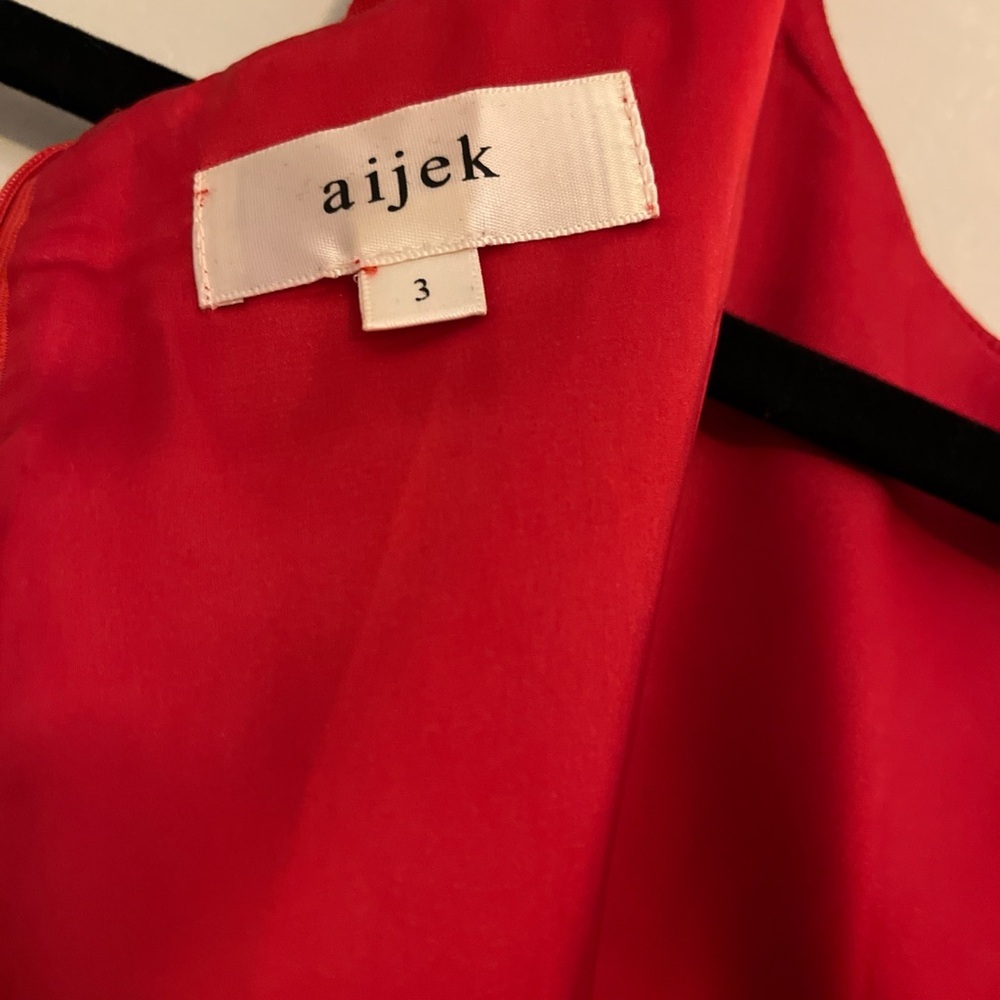 Aijek Chic Red Ruched Cocktail Sleeveless Asymmetric Lace Trim Mini Dress - Picture 4 of 6